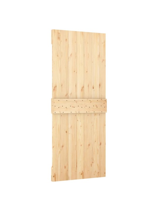 Posuvné dveře s kováním 85 x 210 cm masivní borové dřevo