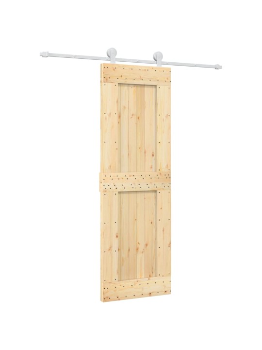 Posuvné dveře s kováním 70 x 210 cm masivní borové dřevo