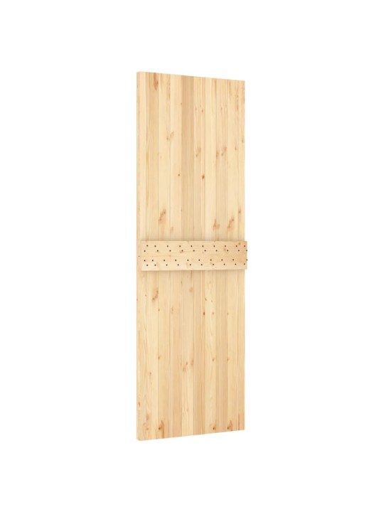 Posuvné dveře s kováním 70 x 210 cm masivní borové dřevo