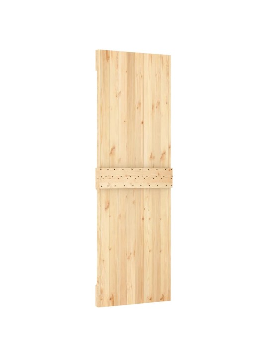 Posuvné dveře s kováním 70 x 210 cm masivní borové dřevo