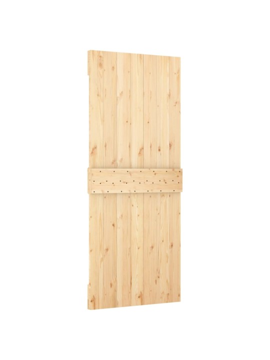 Posuvné dveře s kováním 85 x 210 cm masivní borové dřevo