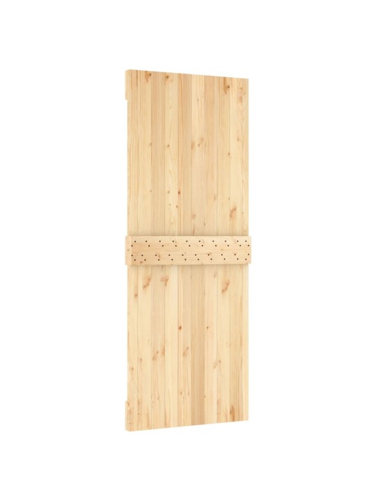 Posuvné dveře s kováním 80 x 210 cm masivní borové dřevo