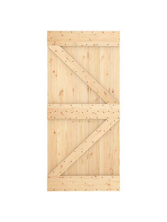 Posuvné dveře s kováním 95 x 210 cm masivní borové dřevo