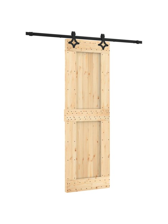 Posuvné dveře s kováním 70 x 210 cm masivní borové dřevo