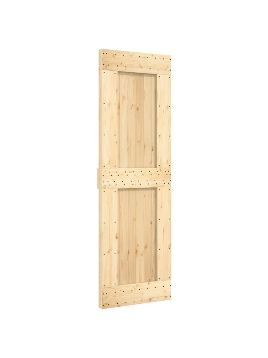 Posuvné dveře s kováním 70 x 210 cm masivní borové dřevo
