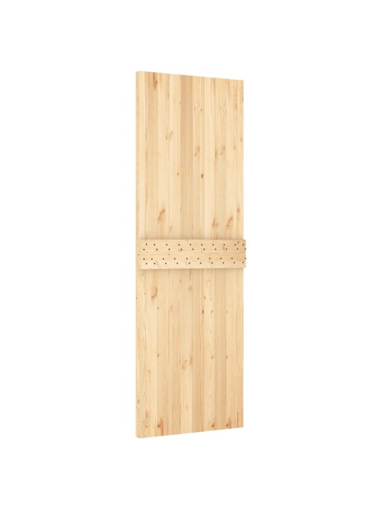 Posuvné dveře s kováním 70 x 210 cm masivní borové dřevo