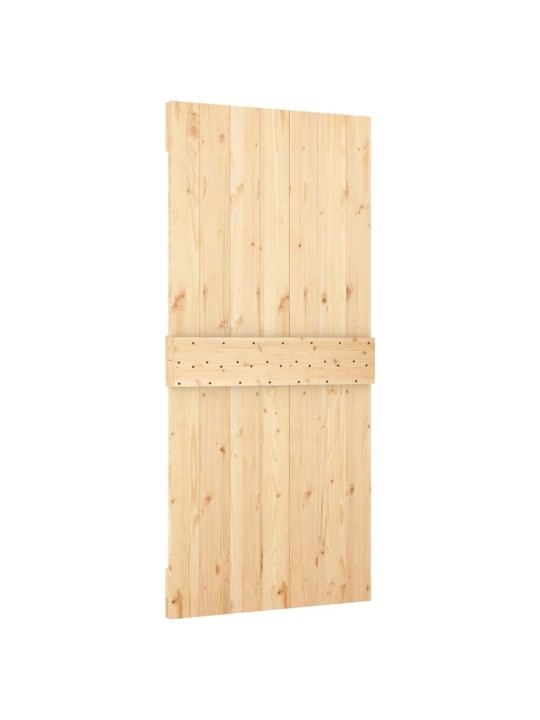 Posuvné dveře s kováním 95 x 210 cm masivní borové dřevo