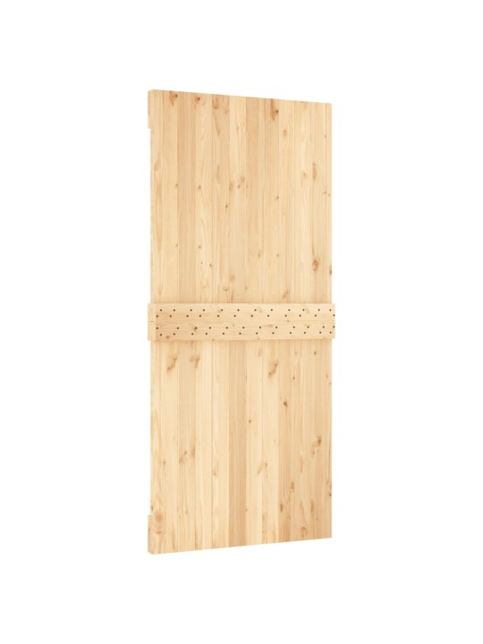 Posuvné dveře s kováním 95 x 210 cm masivní borové dřevo