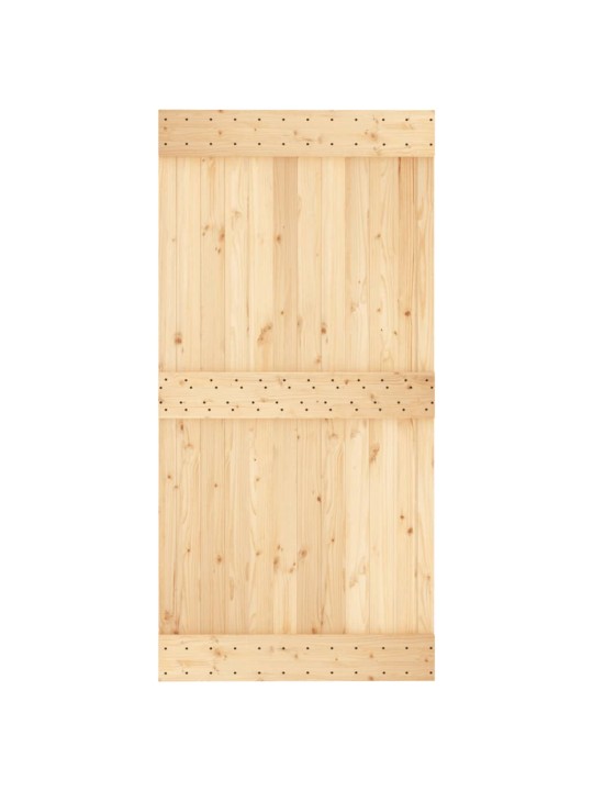 Posuvné dveře s kováním 100 x 210 cm masivní borové dřevo