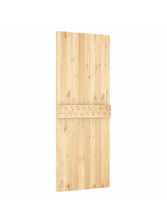 Posuvné dveře s kováním 85 x 210 cm masivní borové dřevo
