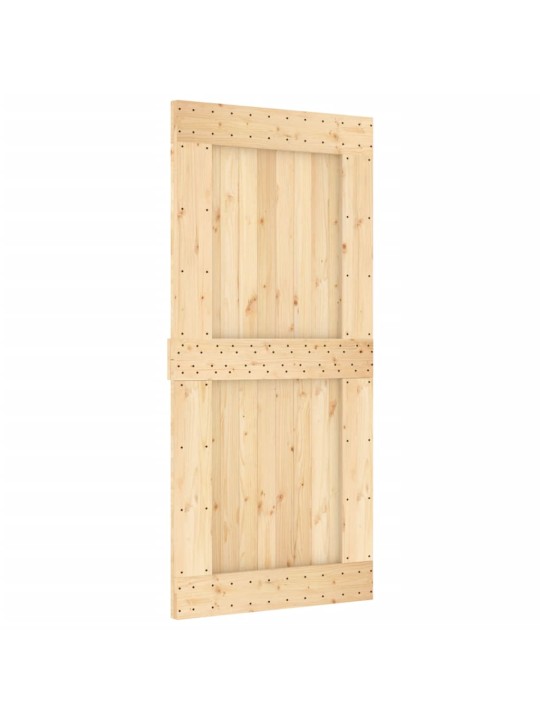 Posuvné dveře s kováním 95 x 210 cm masivní borové dřevo