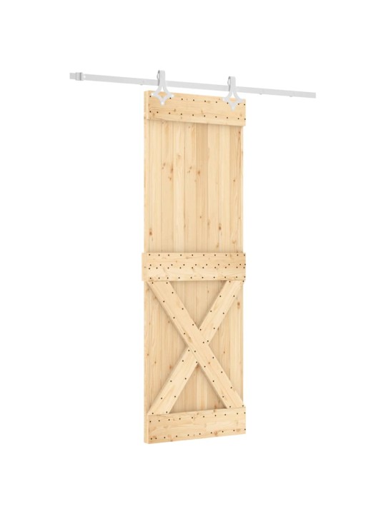 Posuvné dveře s kováním 70 x 210 cm masivní borové dřevo