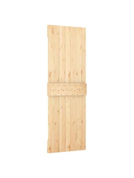 Posuvné dveře s kováním 70 x 210 cm masivní borové dřevo