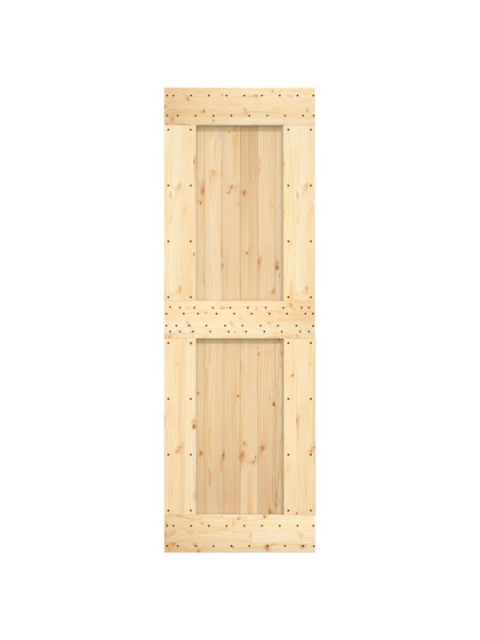 Posuvné dveře s kováním 70 x 210 cm masivní borové dřevo