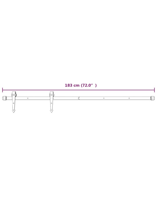 Posuvné dveře s kováním 70 x 210 cm masivní borové dřevo