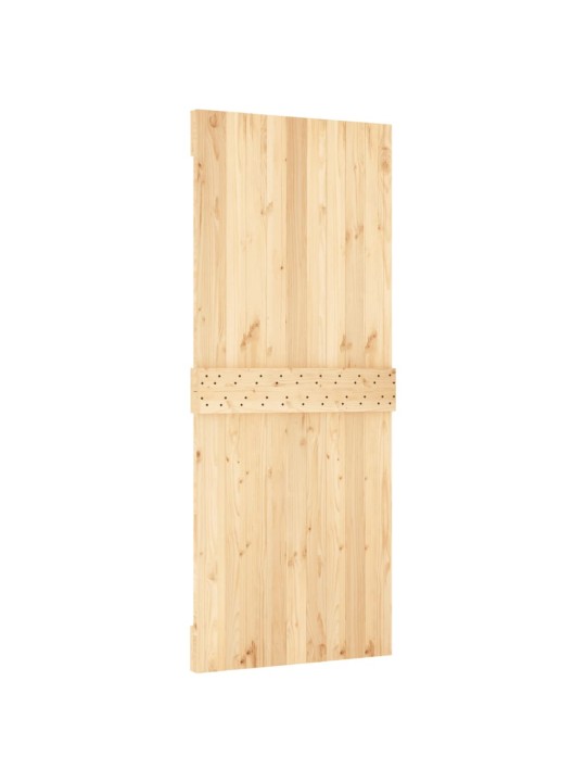 Posuvné dveře s kováním 85 x 210 cm masivní borové dřevo