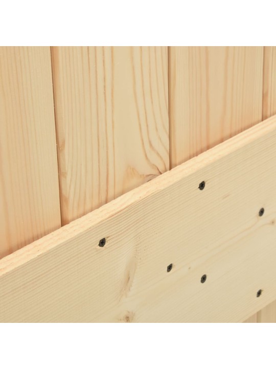 Posuvné dveře s kováním 85 x 210 cm masivní borové dřevo