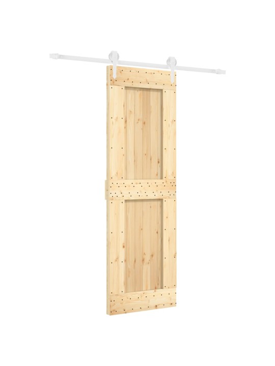 Posuvné dveře s kováním 70 x 210 cm masivní borové dřevo