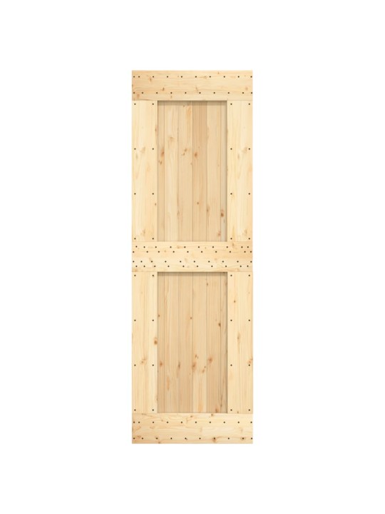 Posuvné dveře s kováním 70 x 210 cm masivní borové dřevo