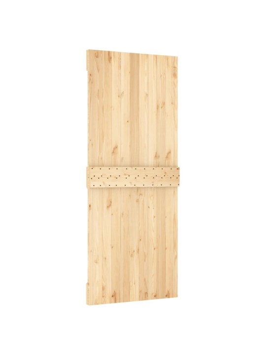 Posuvné dveře s kováním 85 x 210 cm masivní borové dřevo