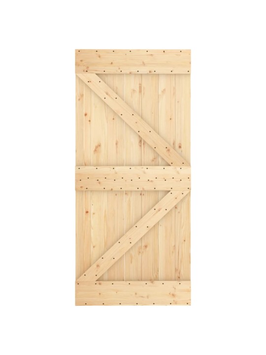 Posuvné dveře s kováním 95 x 210 cm masivní borové dřevo