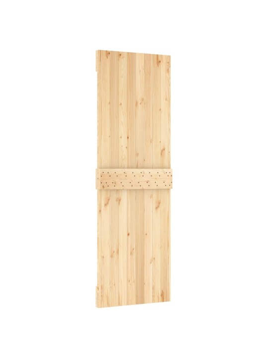 Posuvné dveře s kováním 70 x 210 cm masivní borové dřevo