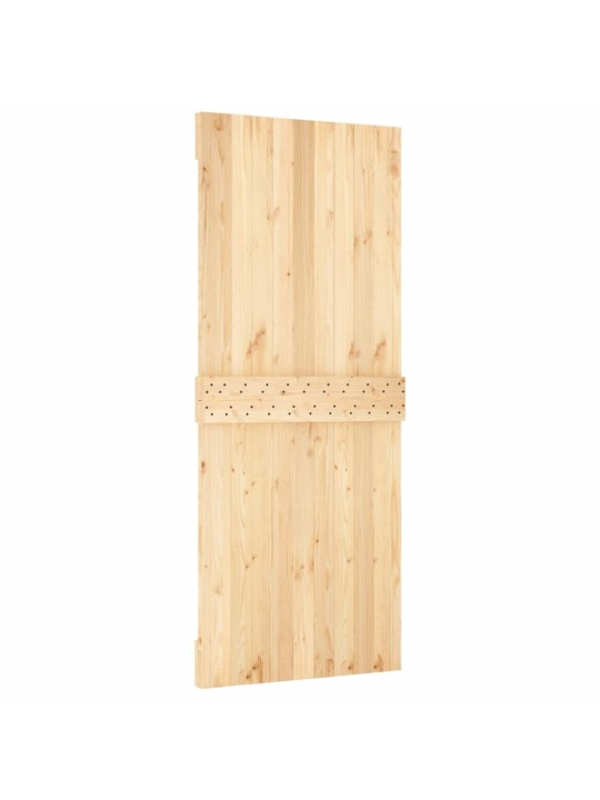 Posuvné dveře s kováním 85 x 210 cm masivní borové dřevo