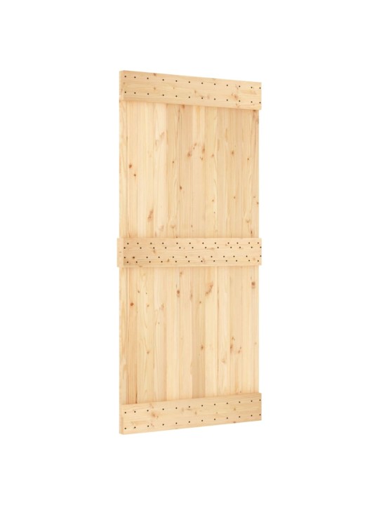 Posuvné dveře s kováním 95 x 210 cm masivní borové dřevo