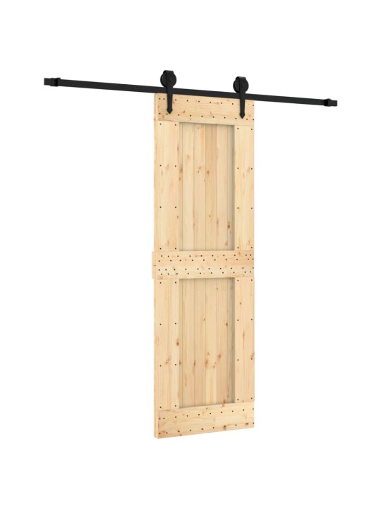 Posuvné dveře s kováním 70 x 210 cm masivní borové dřevo
