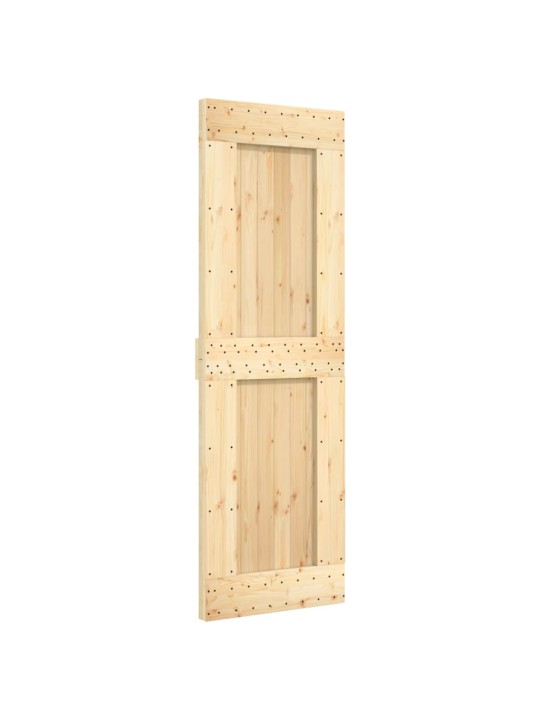Posuvné dveře s kováním 70 x 210 cm masivní borové dřevo