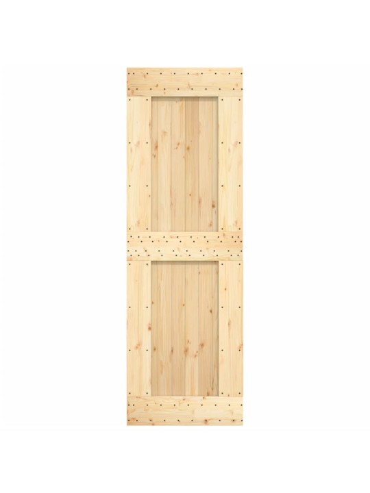 Posuvné dveře s kováním 70 x 210 cm masivní borové dřevo