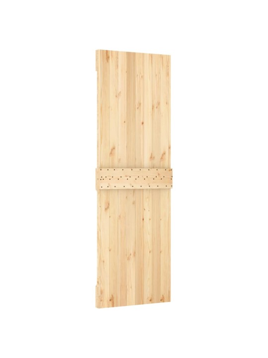 Posuvné dveře s kováním 70 x 210 cm masivní borové dřevo