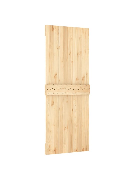 Posuvné dveře s kováním 90 x 210 cm masivní borové dřevo