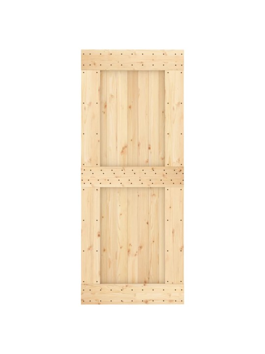 Posuvné dveře s kováním 85 x 210 cm masivní borové dřevo