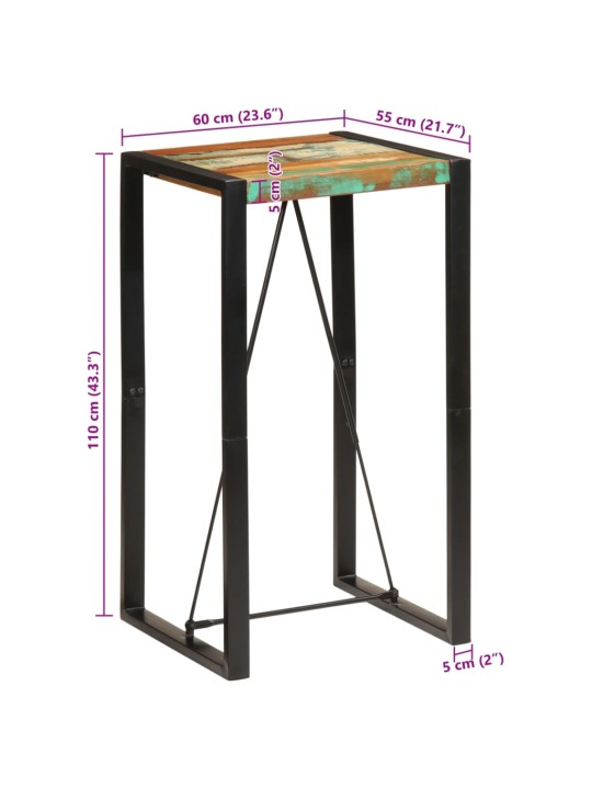 Barový stůl 60 x 55 x 110 cm masivní recyklované dřevo