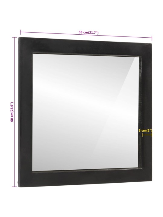 Koupelnové zrcadlo 55x1x60 cm sklo a masivní mangovníkové dřevo