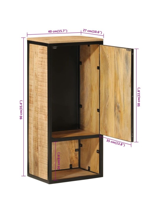 Koupelnová skříňka 40x27x90 cm masivní mangovník a železo