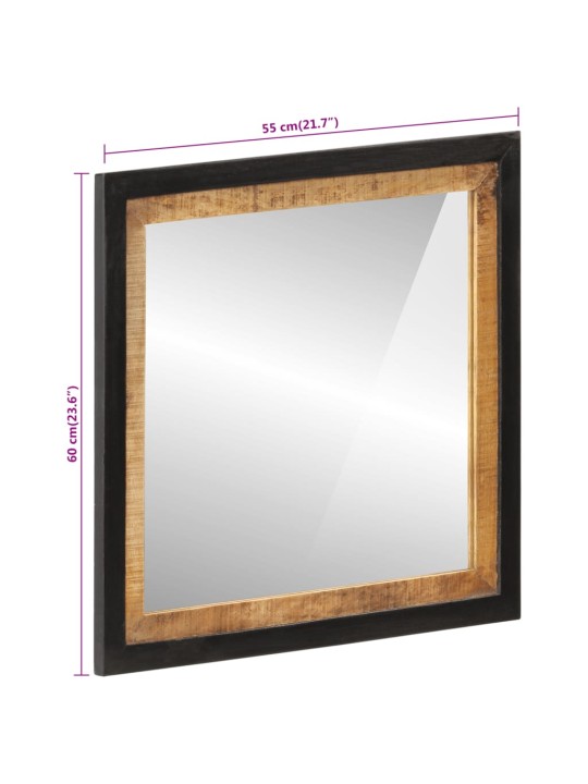 Koupelnové zrcadlo 55 x 1 x 60 cm sklo a masivní mangovník