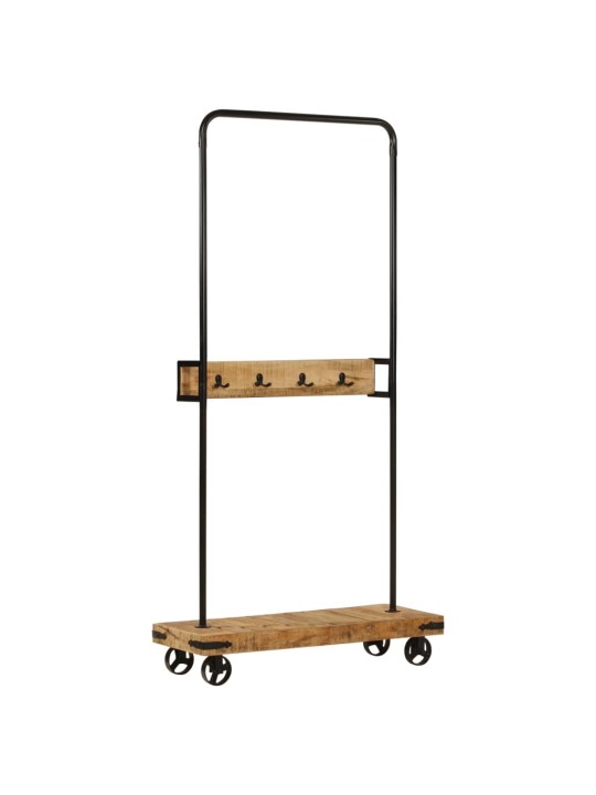 Stojan na oblečení na kolečkách 90x35x190 cm mangovník a železo