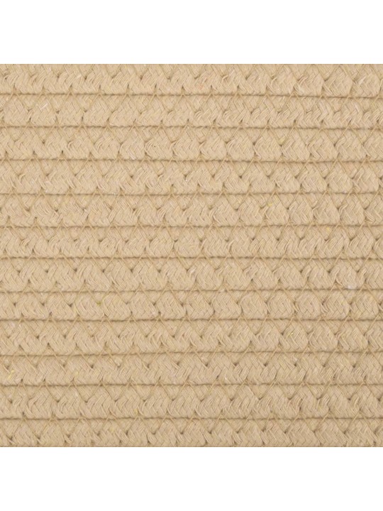Úložný koš béžový a bílý ø 40 x 25 cm bavlna