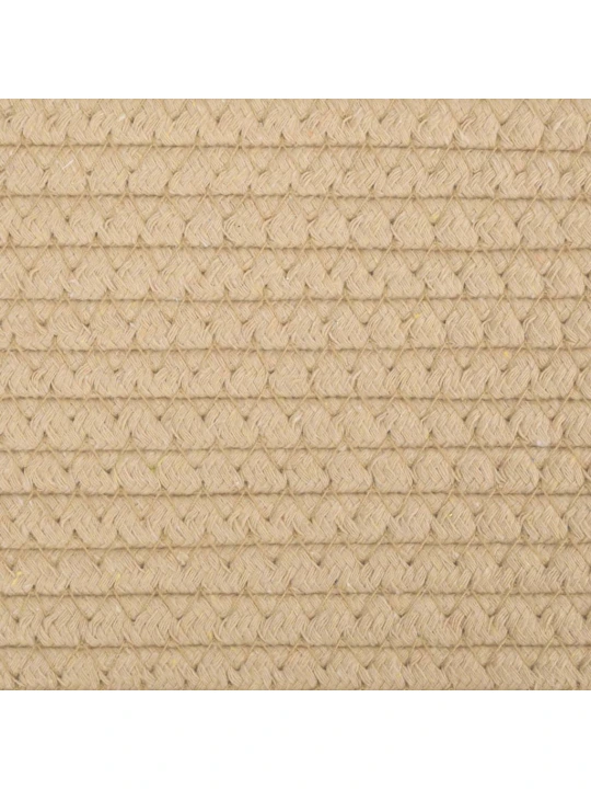 Úložný koš béžový a bílý ø 40 x 25 cm bavlna