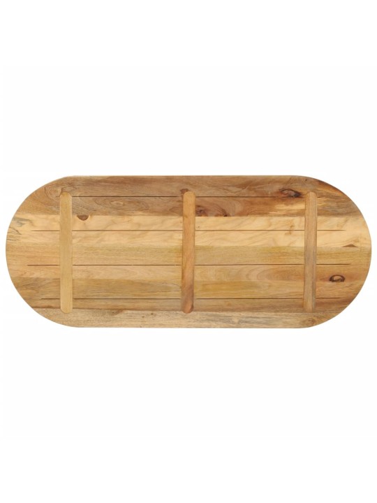 Stolní deska 120 x 50 x 2,5 cm oválná masivní hrubý mangovník
