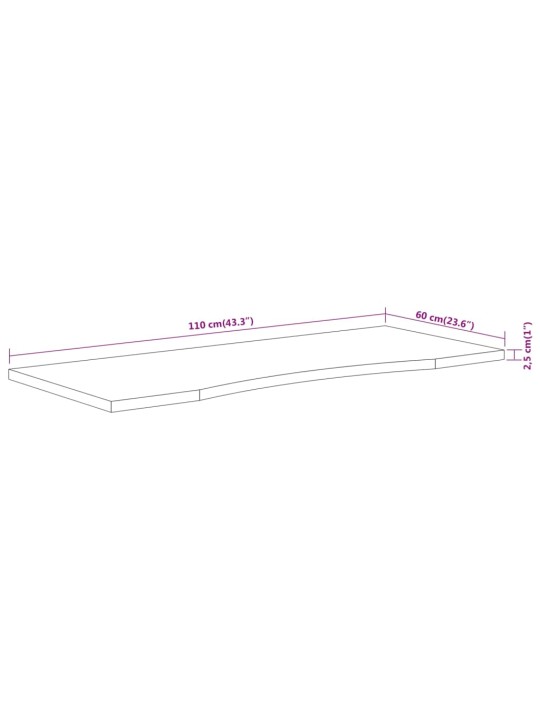 Stolní deska 110x60x2,5 cm obdélníková masivní akáciové dřevo