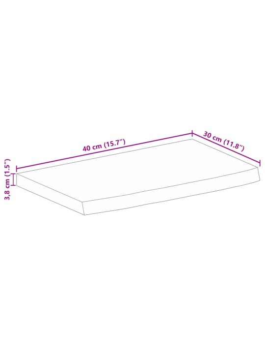 Stolní deska 40x30x3,8 cm živá hrana hrubé mangovníkové dřevo
