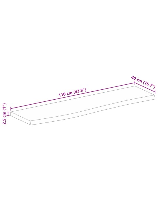 Stolní deska živá hrana 110 x 40 x 2,5 cm masivní mangovník