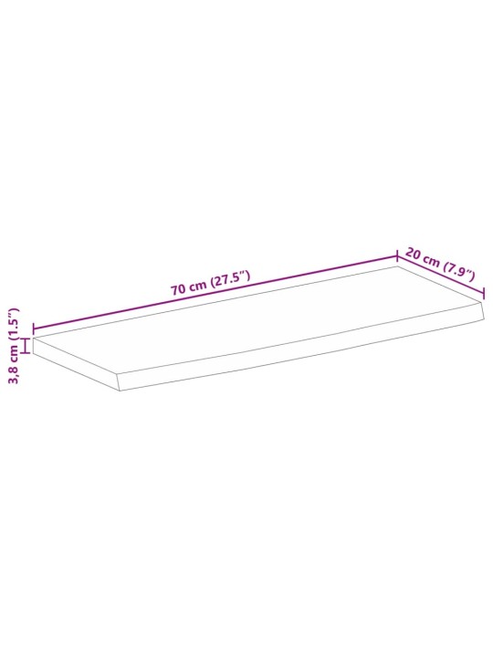 Stolní deska živá hrana 70 x 20 x 3,8 cm masivní mangovník