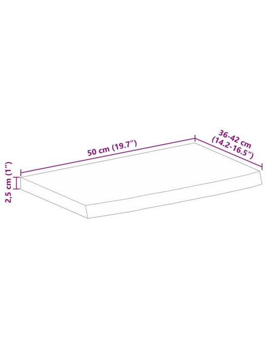 Stolní deska živá hrana 50 x 40 x 2,5 cm masivní mangovník