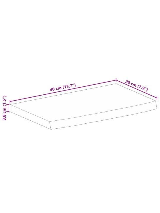 Stolní deska živá hrana 40 x 20 x 3,8 cm masivní mangovník
