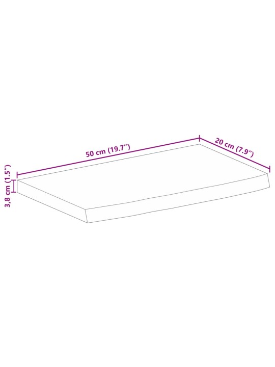 Stolní deska živá hrana 50 x 20 x 3,8 cm masivní mangovník