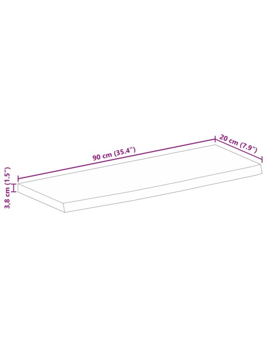 Stolní deska živá hrana 90 x 20 x 3,8 cm masivní mangovník